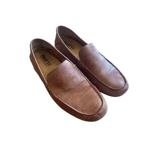 Born Mens Leather Driving Loafers Moccasin Tan Brown Slip On Shoes‎ Size 8.5 M